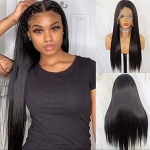 - - 💕22” BLACK STRAIGHT LACE-FRONT WIG 💕…*NEW*